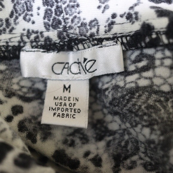 Cache Vintage Mixed Animal Print Cowl Neck Long Sleeve Top Medium - Picture 8 of 16